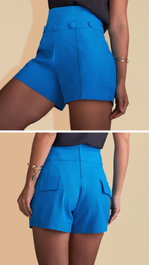 Short Mykonos com detalhes de botões