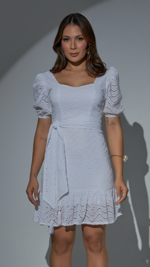 Vestido Laise Cotton & Crepe Moss