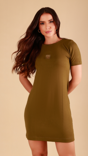 VESTIDO DE MALHA COM BORDADO