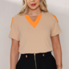 BLUSA C/ RECORTE BICOLOR